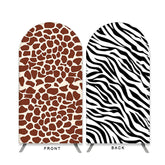 Lofaris Black And Brown Animal Pattern Double Sided Arch Backdrop
